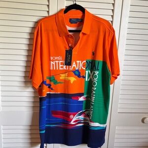 Polo by Ralph Lauren Men's Orange Graphic Polo Shirt